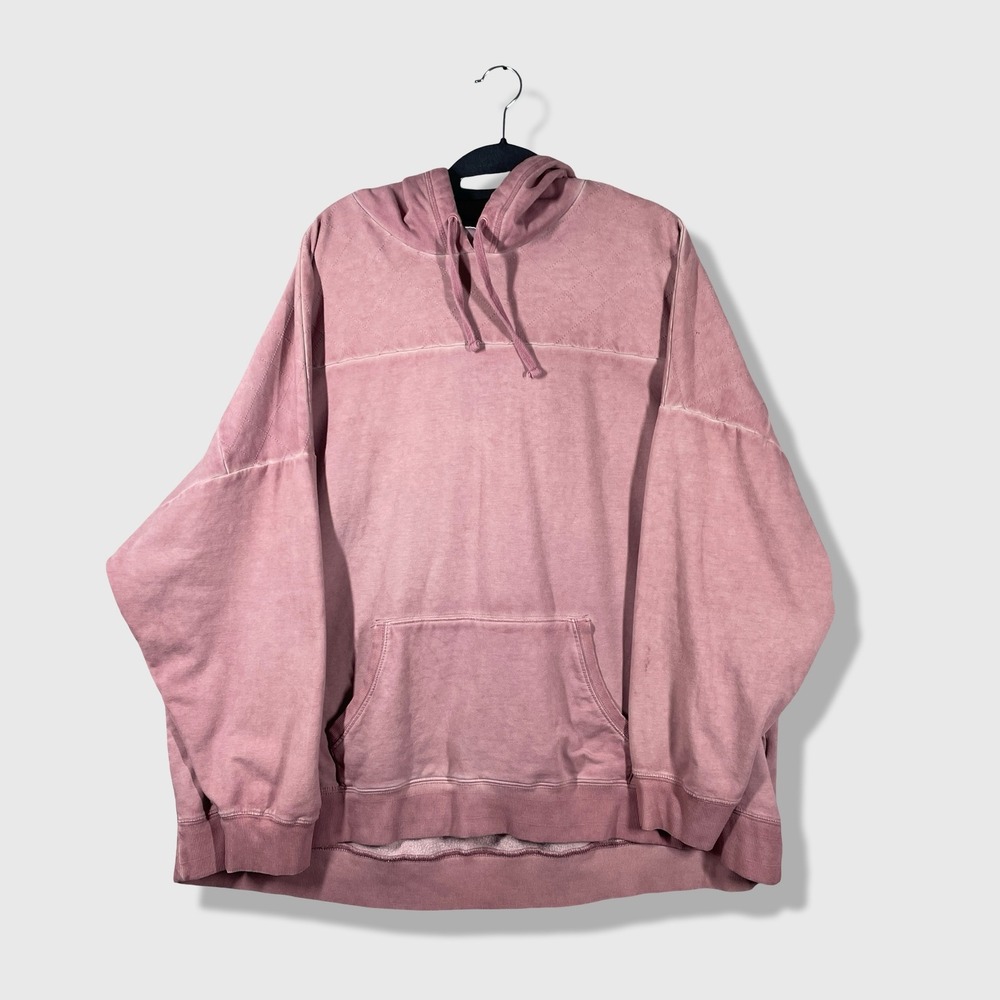 Torrid Hoodie Womens 3X Pink Quilted Super Soft Fleece Pullover Casual Lounge
